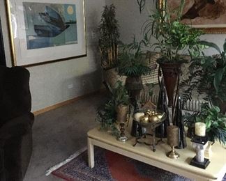 SIGNED MAX PAPART. PERSIAN RUG. BRASS. CRYSTAL. CONTEMPORARY FURNITURE.