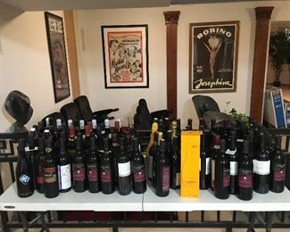 WINES, (2) JOSEPHINE BAKER, MANTAN MORELAND POSTERS.  