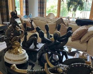 AFRICAN MASKS CLOCKS BRONZES...