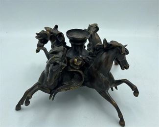 REMINGTON STYLE BRONZE INCENSE BURNER