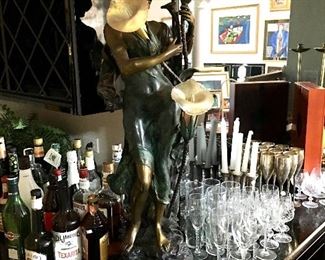 MOREAU BRONZE TABLE LAMP. 