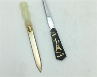 JADE LETTER OPENER. EARLY PARIS LETTER OPENER. 