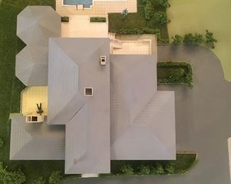 MODEL OF HOME “BEFORE” POOL HOUSE BUILT. *Don't miss Mr Brazelys penthouse office!  