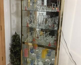 VINTAGE BRASS DISPLAY CABINET 