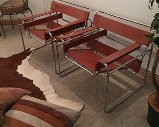 PAIR OF WASSILY CHAIRS. HIGH QUALITY LEATHER!