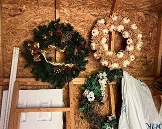 Wreaths and many Christmas decorations