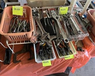 Loads of wrenches, punches, snips, files, pliers and more