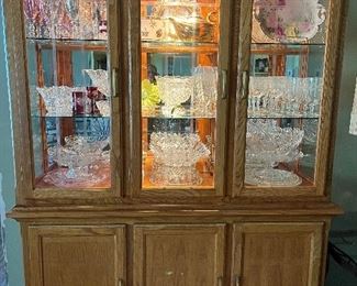 China cabinet matches the kitchen tables and chairs. Contents not included. This is off site.