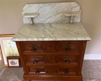 Small antique dresser with marble top