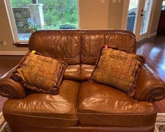 Leather loveseat 