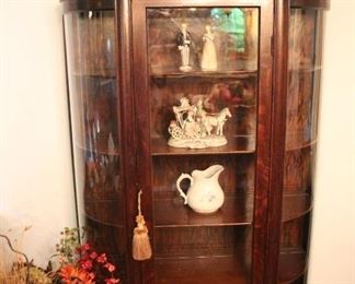 Curio Cabinet with Rounded Glass