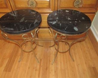 Mid Century acrylic & abalone tables