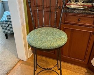 (3) iron barstools with upholstered seats (only one is photographed)