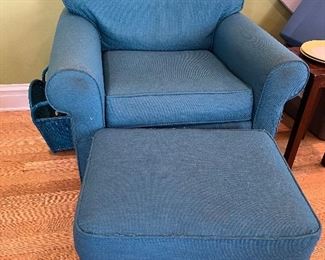 Walter E. Smithe upholstered armchair and matching armchair