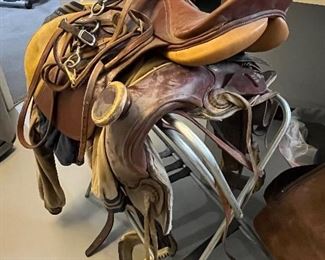 Horse saddles, bridles and reins