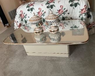 Matching mirrored coffee table