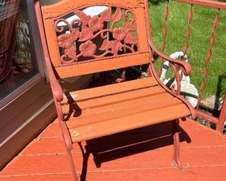 Metal/wood garden chair