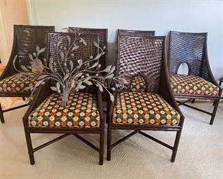 Contemporary set of dining chairs in fun upholstery 
