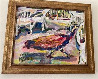 Mouton oil of a bird 