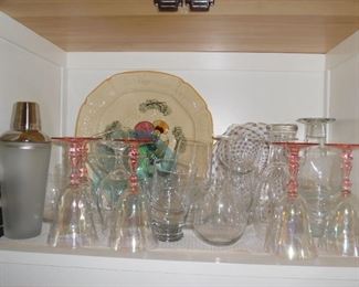 Assortment of glassware, and other serving pieces too