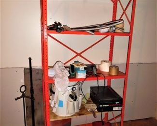 Power cord reel, and steel shelving