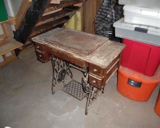 Vintage sewing machine cabinet