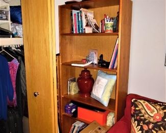 Solid wood bookcase with lots of various treasures
