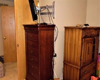 Tall wood dresser