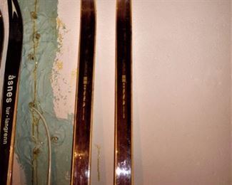 Wooden cross country skis
