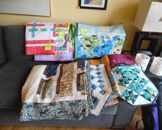 Handmade quilts, these are done by a master quilter