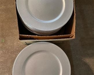 Plastic chargers -appx 100