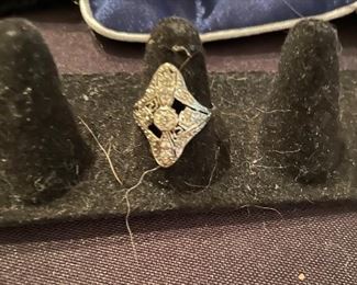 Platinum and diamond ring (pic is blurry but ring is beautiful)