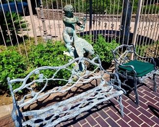 Bronze bench...bronze fountain