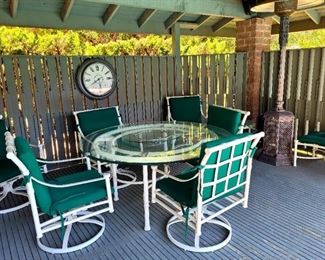 Nice metal patio set with swivel chairs