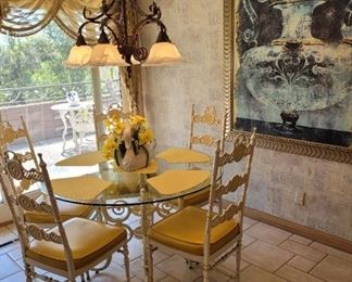 Cute yellow and white French style breafast set- all cast iron