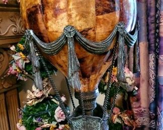 Maitland Smith large balloon and bronze figural table lamp