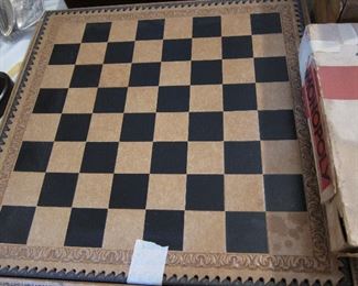 chessboard with pieces underneath!