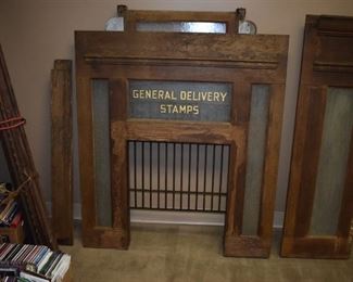 Sections of Antique United States Post Office complete with Windows, Signage, Grills, Mail Slots, Hardware and More! Section pictures taken outside and inside