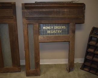 Sections of Antique United States Post Office complete with Windows, Signage, Grills, Mail Slots, Hardware and More! Section pictures taken outside and inside