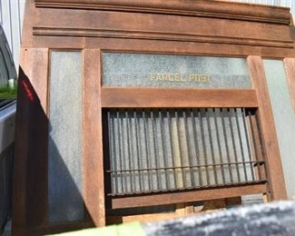 Sections of Antique United States Post Office complete with Windows, Signage, Grills, Mail Slots, Hardware and More! Section pictures taken outside and inside