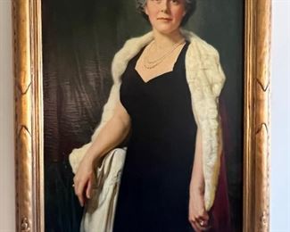 Portrait of Ruth Oxnam wife of Bishop Garfield Bromley Oxnam. Ruth was the daughter of a regarded family who collected fine art. 
Frame Size: 42 x 31
Image Size: 35 x 24
Attributed to: Frank 0. Salisbury in the style of John Singer Sargent 
Circa 1937
Bishop Oxnam was the president of World Council of Churches and the Bishop of Washington Dc, Boston and New York. Both The couple were collectors of high-end 
art. 
Please see the time magazine article published September 13th, 1948 which gives the history of Garfield and provides provenance to the piece. 
Please contact Judy Campbell from 10:00am - 6:00pm Monday - Friday for more information regarding this painting. 
(989) 600 - 0726.