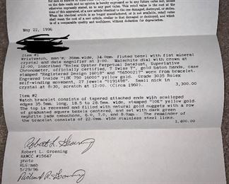 1978 Rolex Oyster Perpetual Datejust 18K Gold Watch in Case with aftermarket band and and aftermarket Jade 10K gold band, original box & Certificate of Appraisal.
1 crack (crazing) in dial from date window down 
Needs Cleaning
Serial # warn off in middle unsure if middle number is a 6 or 0. 