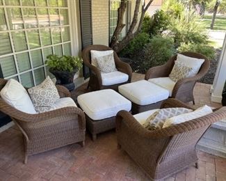 6-Piece Outdoor Conversation Wicker Patio Set