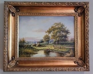 Rural Life & Landscape Fine Art Oil on Board