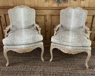 (2) French Provincial Parlor Armchairs