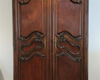 Wood Entertainment Center Armoire, with Locking Doors & Keys
