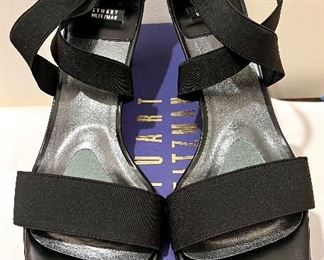 Stuart Weitzman Black Elastic Sandals
