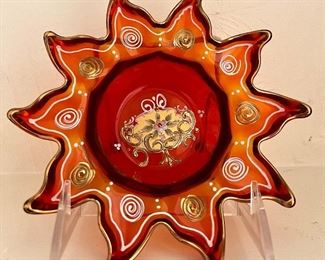 Hand Painted Flower Dish