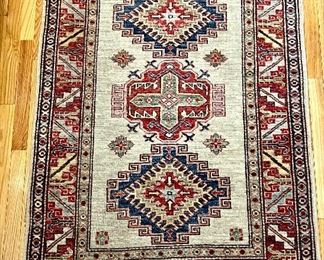 Pakistan Wool Rug 3'6" x 5' (red with navy)