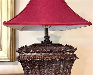 Decorative Lamp with Maroon Shade